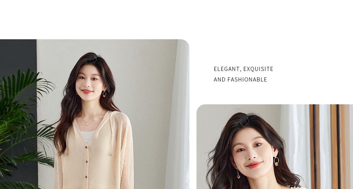 YUZHAOLIN Fashion Ice Silk Knit Cardigan for Women, Thin Outer Layer Short Loose-Fitting Shawl Y52D023 23