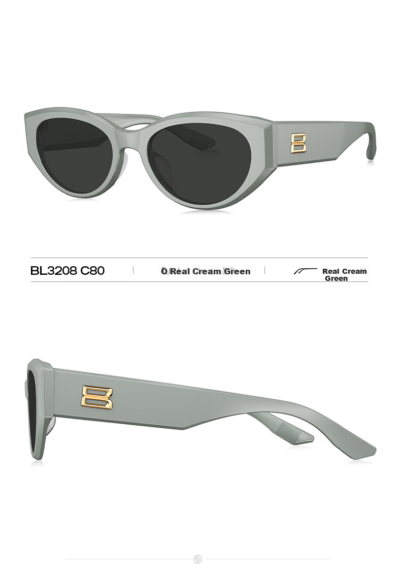 BOLON Sunglasses, Zhang Xiaowan's Style, Cat-Eye UV Protection Sunglasses for Women, Polarized Driving Sunglasses for Men, BL3208 C21 10
