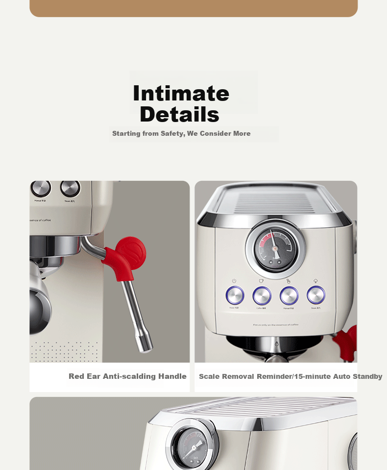 Tuni [Consult Customer Service for Surprises] E1 Compact Home Coffee Machine, Italian Espresso, Semi-Automatic Steam Milk Frother And Latte Art Maker, with Dual Heating System 18