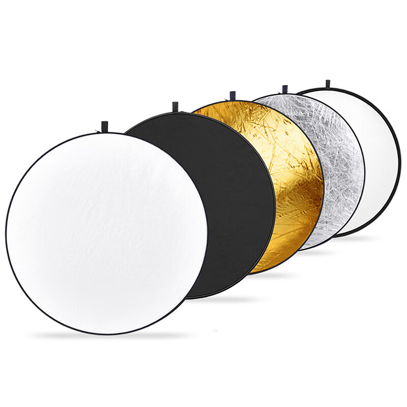 NEEWER 60CM 5-in-1 Reflector Photography Studio Foldable Fill Light Board Portable Outdoor Photo Soft Light Panel Gold Silver Black White Light Blocker Shooting Props