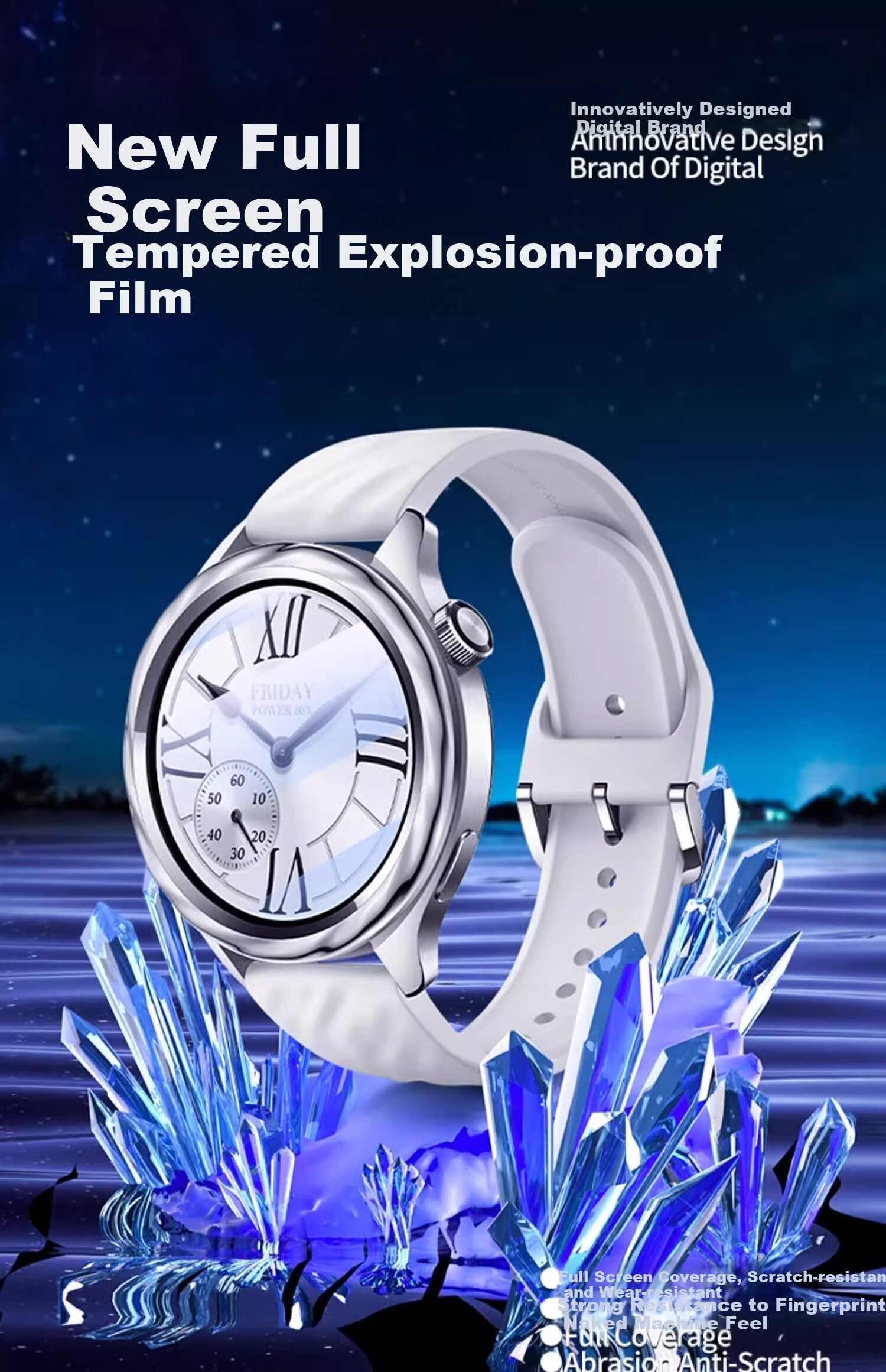 Iboann Screen Protector for Xiaomi Watch S4, Tempered Glass Film for Watch S3, Full Coverage Protective Film for Xiaomi Watch, New Anti-Shatter Diamond Film, Accessories for Xiaomi Watch 4