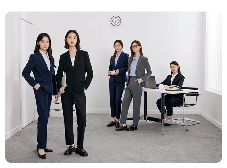 Miss Bird Lucky Series Black Professional Suit Set Women's Civil Service Interview Formal Commuter Elegant Blazer Set 4