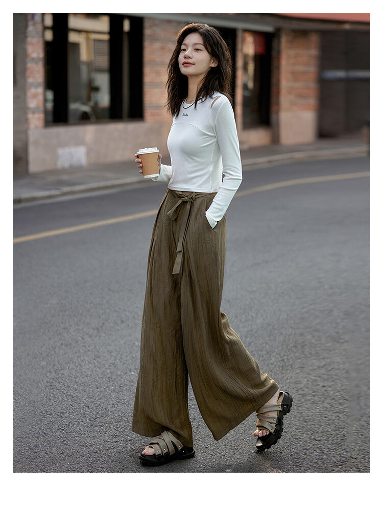 Dme [Lazily Casual Pants] Autumn Style, Relaxed Fit, Textured Design, Versatile Casual Pants for Wome 26