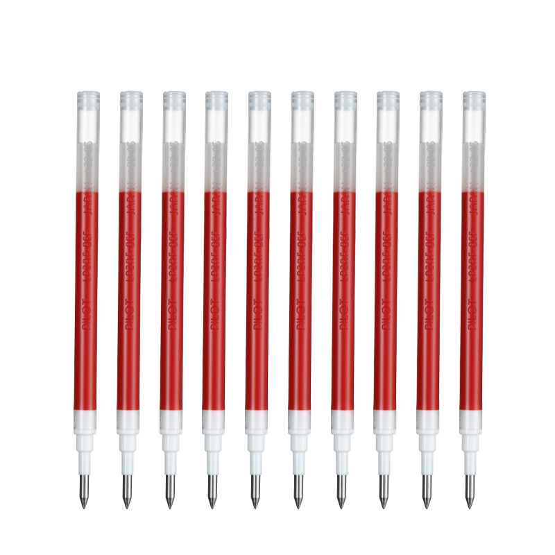 PILOT Juice Refill Pen, Red, 0.5mm, Retractable, Bullet Tip, Signature Pen, Writing Practice Pen, Ink Refill, Original Imported Stationery, LP2RF-8EF 10-Pack