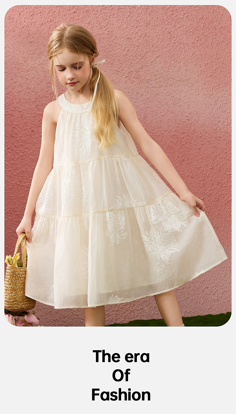 ASK JUNIOR Girls Summer 3D Flower Vacation Style Dress Youth Princess Dress 13
