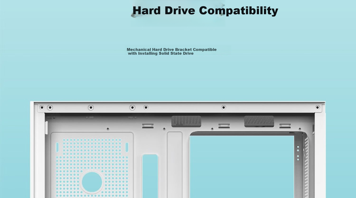 PADO Yinglong 360 White Seaside View ATX Desktop Computer Case (Without A Pillar / Supports 360mm Water Cooling / 9 Fan Positions / Compatible with 4090 Graphics Card) 26