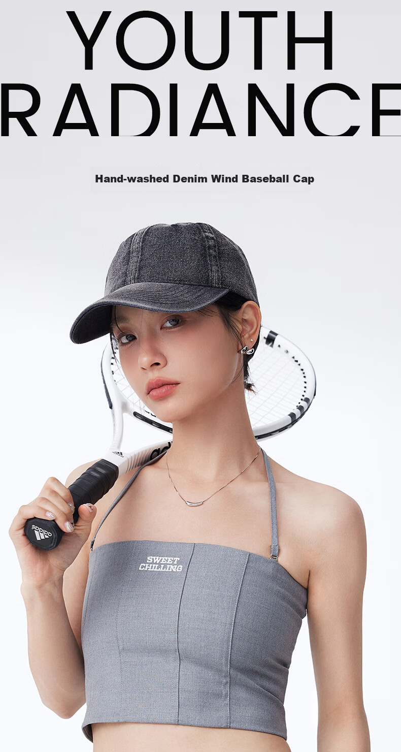 FANCET Baseball Cap for Women, Washed Denim Style Hat, Korean Version Large Head Circumference Sports Cap for Men, Duck Tongue Cap, Couple's Hat 1
