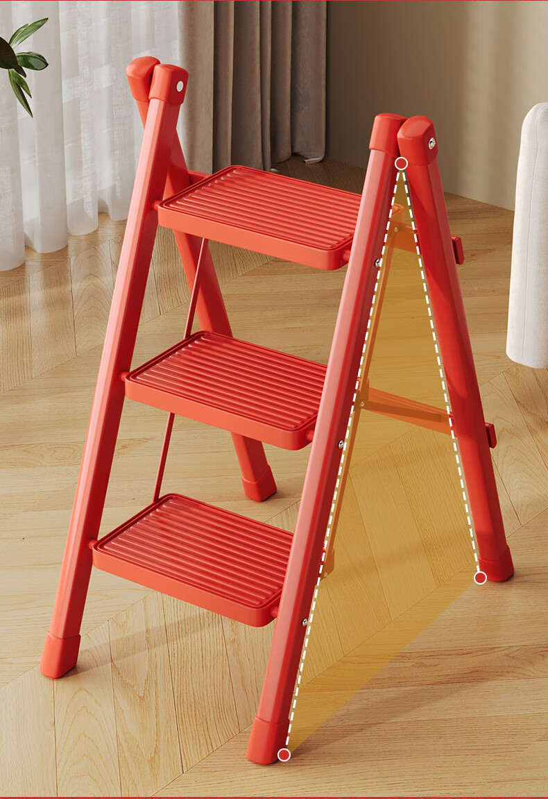Chibailun Folding Ladder, Household A-Frame Ladder, Widened Steps, Thickened Carbon Steel Iron Ladder, Multifunctional Climbing Ladder 11