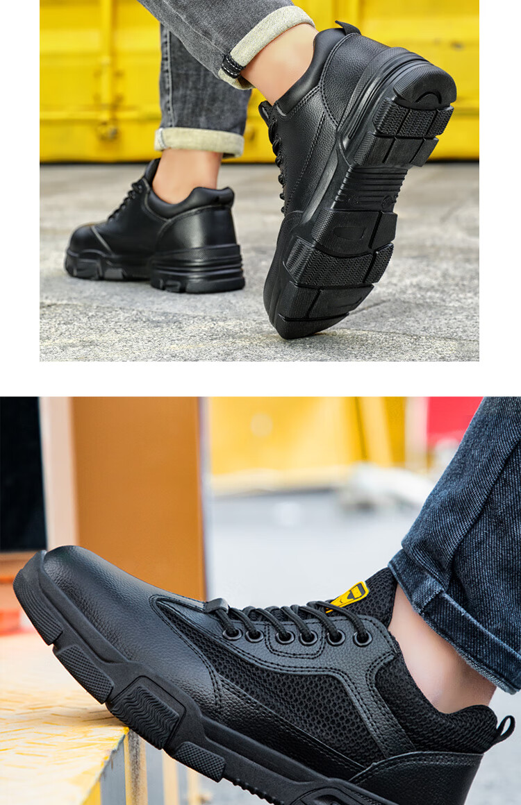 JUNBU Safety Shoes for Men, Summer Breathable Steel Toe Cap, Anti-Smashing And Puncture-Resistant, Lightweight Construction Site Work Boots 1020D Size 45 12