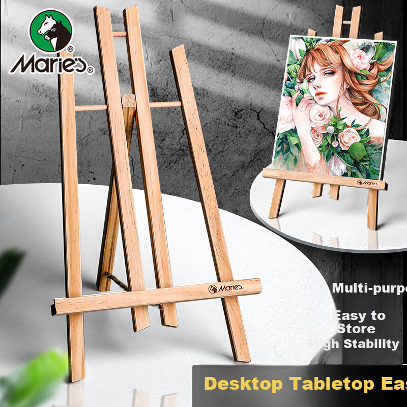 Easel Wooden Solid Wood Oil Painting Acrylic Painting Watercolor Painting Children's Portable Easel Tripod