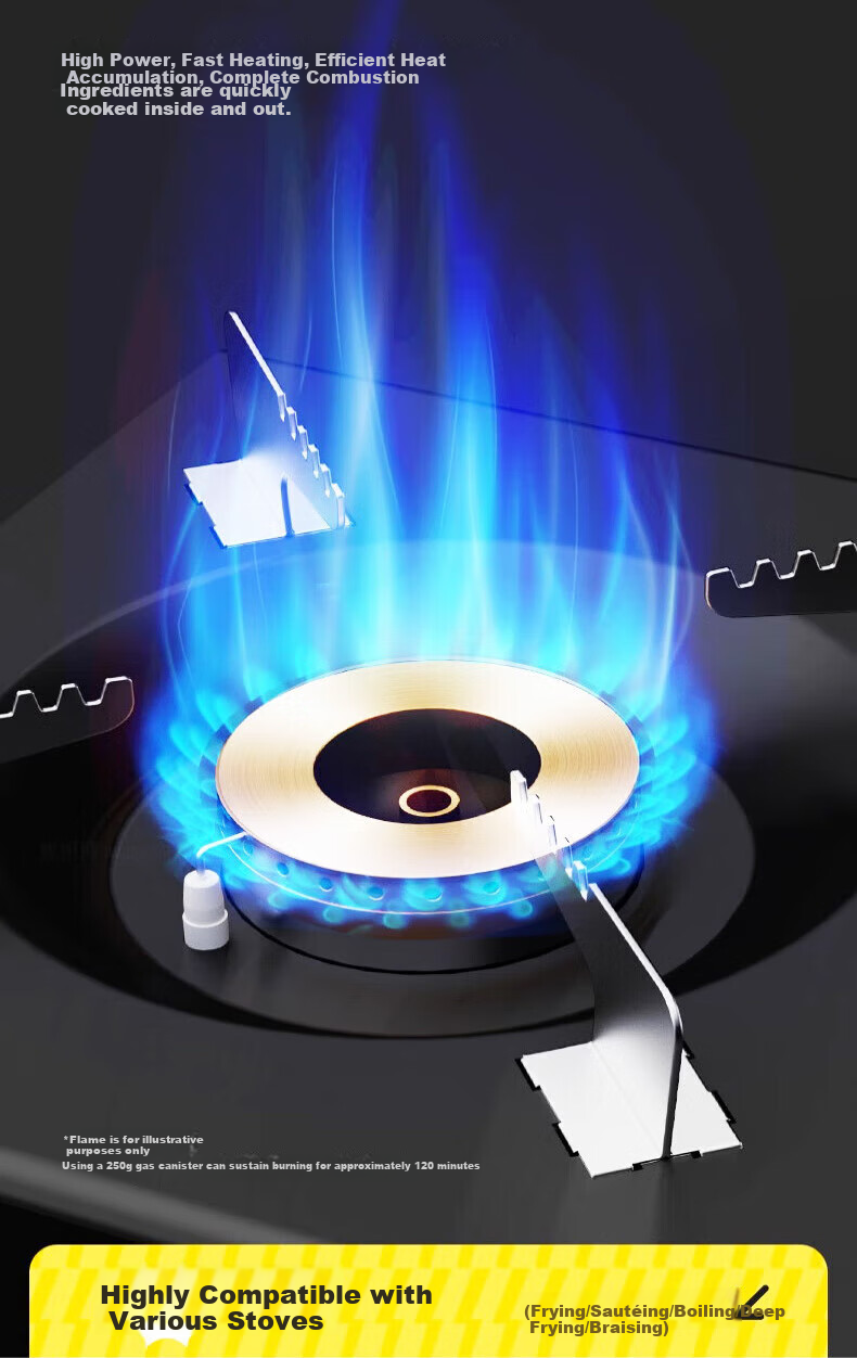 TAN XIAN ZHE Portable Camping Stove Set with Cassette Magnetic Burner, Gas Stove And Cookware 6