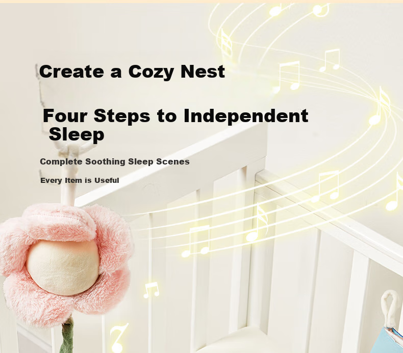 Auby Newborn Welcome Gift Box Practical Baby Toys Including Bean Blanket, Cloth Book, Rattle, Bed Hanging, Comforting Dolls, Full Moon Gift 6