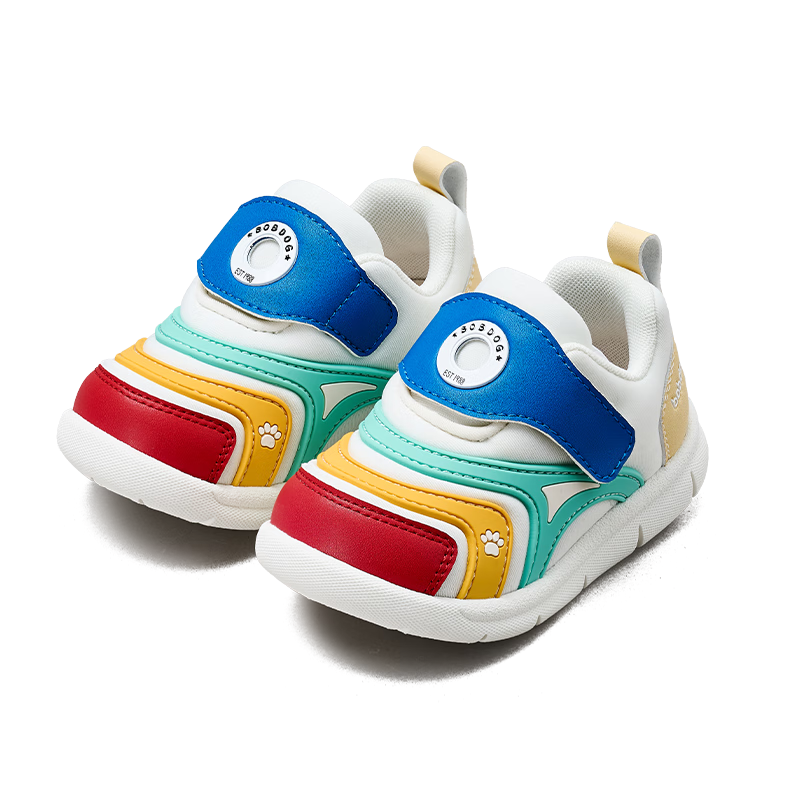 BOBDOG Children's Shoes, Boys And Girls Toddler Walking Shoes, Caterpillar Soft-Soled Non-Slip Infant Functional Shoes, Academy Blue And White, Size 21