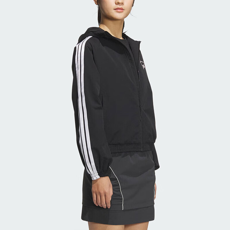 Adidas Black Women's Fashionable Jacket, Trendy Sports JY7611, Black, L 2