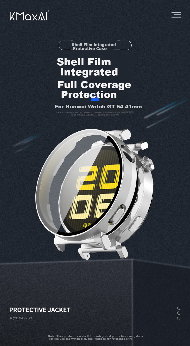 KMaxAI Compatible with Huawei Watch GT5 41mm Protective Case + Screen Protector Combo Full Coverage Watch Case & Dial Cover, Anti-Fingerprint Anti-Drop TPU Soft Shell, Transparent 1