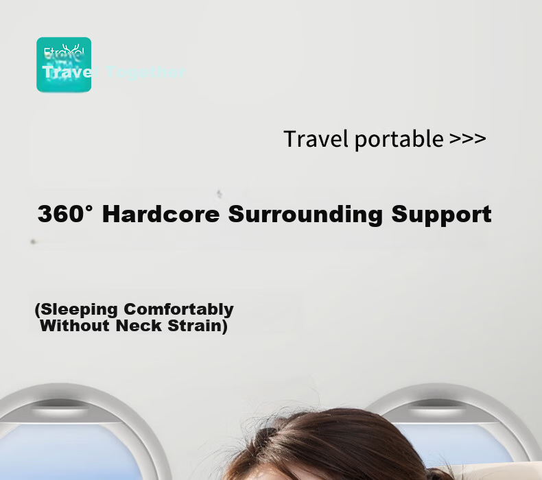 Etravel U-Shaped Pillow, Nap Pillow, Neck Support Pillow, Airplane And High-Speed Rail Travel Pillow, Portable Cushion, Essential for Business Trips, Gray 17