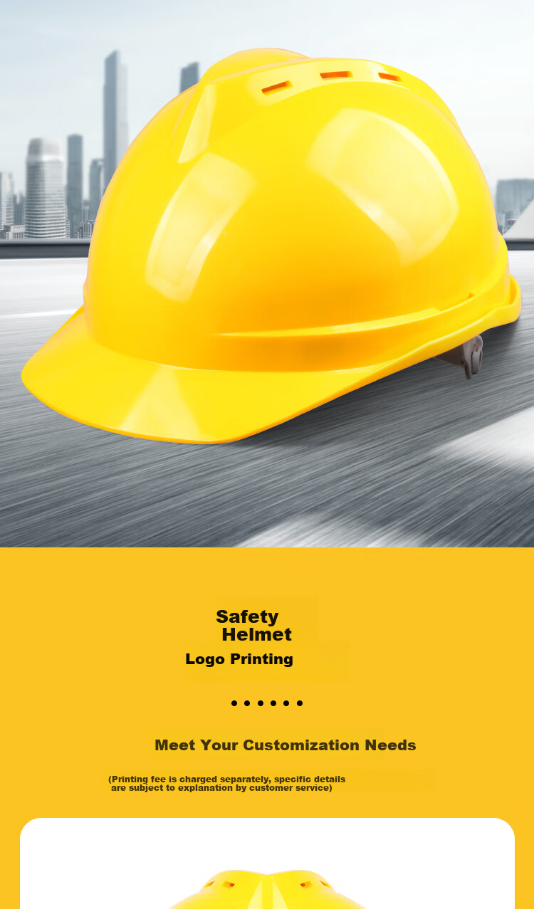 GREENWILL Safety Helmet, New National Standard, HDPE Construction Site Power Anti-Smashing Impact-Resistant Flame-Retardant, Red, 1 Piece 1