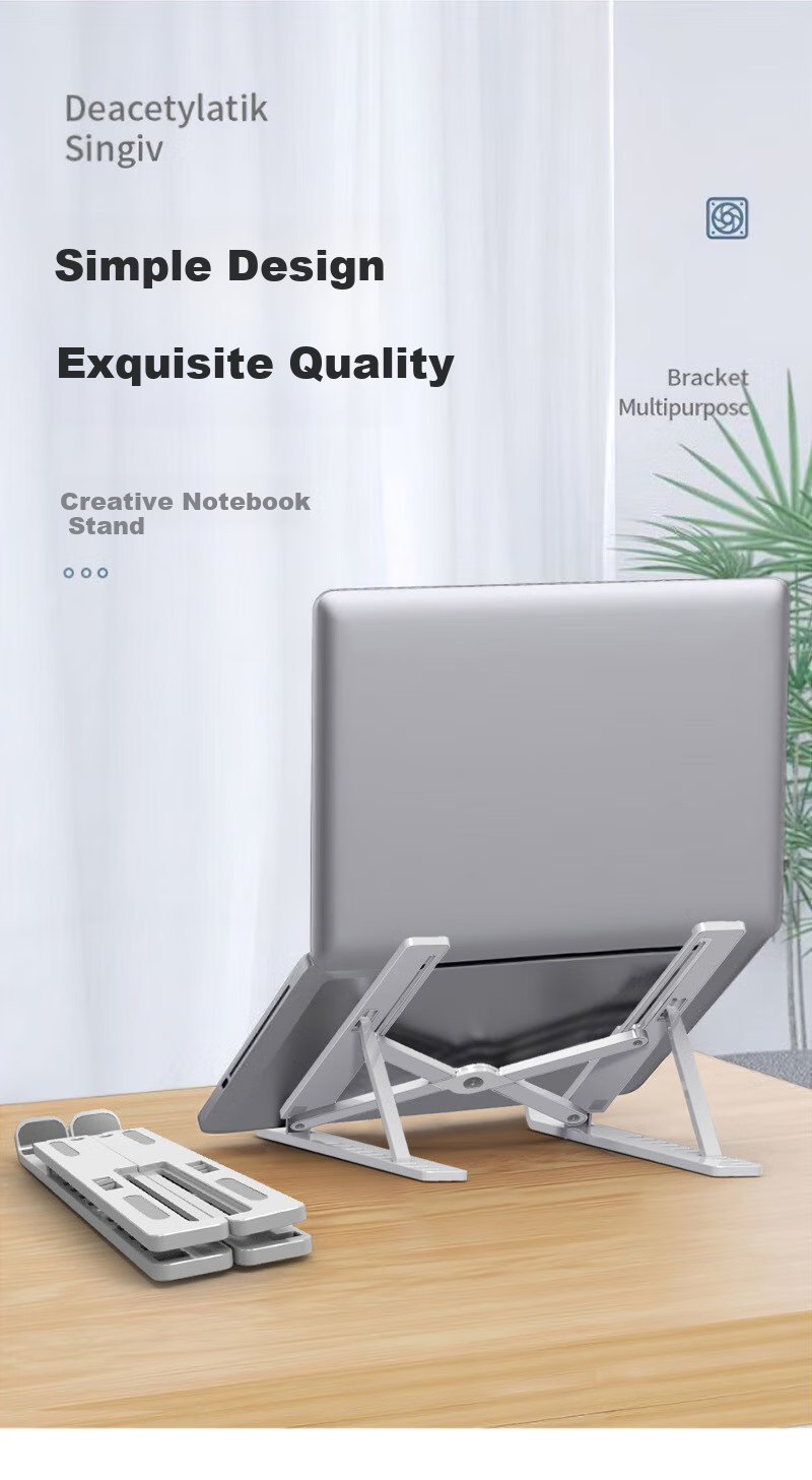 JPLAYER Laptop Stand, Computer Cooling Stand, Foldable Height-Increasing Stand, Portable Adjustable Vertical Laptop Gaming Stand, Suitable for Apple, Lenovo Legion, Huawei, Universal White 1