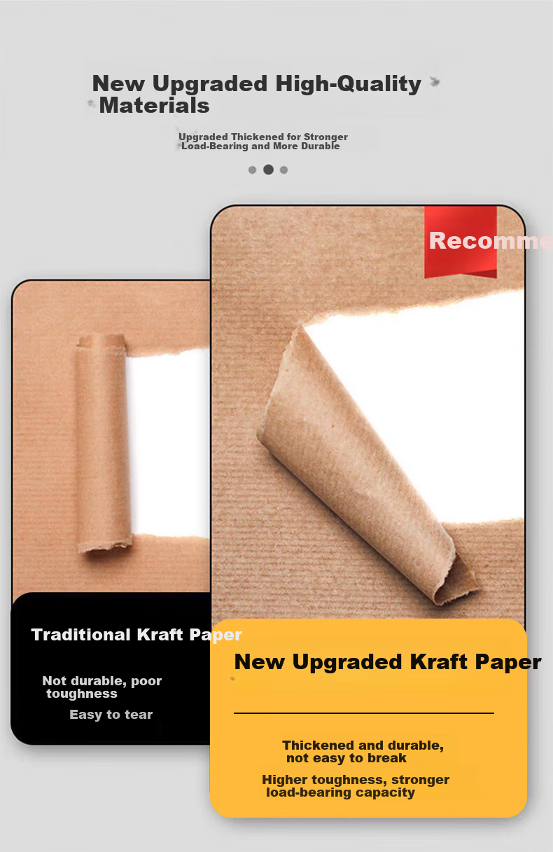 Keruier National Day Gift Handbag, Thick Kraft Paper Tote Bag, Return Gift Packaging Bag, Plain Solid Color Kraft Paper Bag, Class Team Building Candy Snack Carry-On Gift Wrapping Paper Bag 6