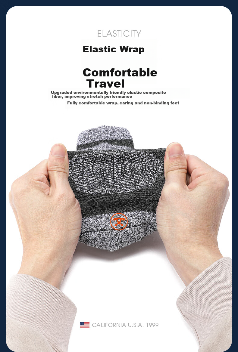 TFO Competition-Level Outdoor Socks, Breathable Comfortable Sports Socks, Hiking And Mountaineering Socks B2222162, Men's Dark Gray 5