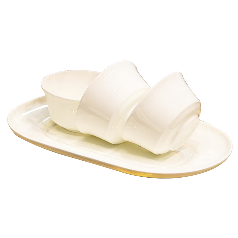GUANPU Bowl Home 2025 New Stylish Jingdezhen Bone China Dinnerware Set, Pure White Underglaze High-Temperature Ceramic Bowls And Plates