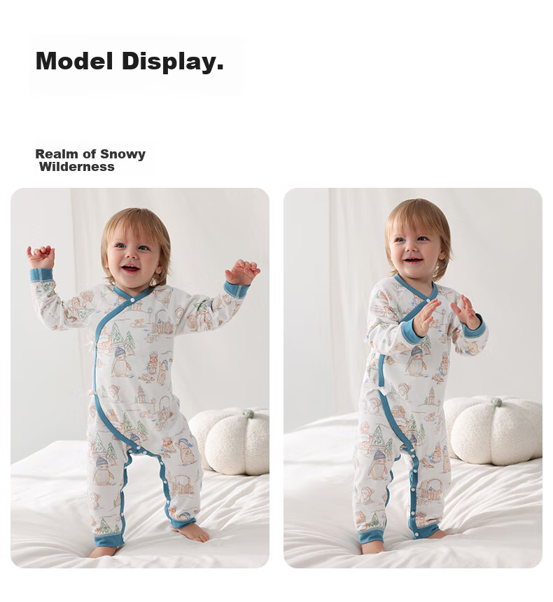 Beitaisi Baby Clothes, All-Season Onesie, Long-Sleeve, Pure Cotton, Soft, Newborn Infant Belly Protection, Anti-Cold, Baby Romper, Crawling Suit 11
