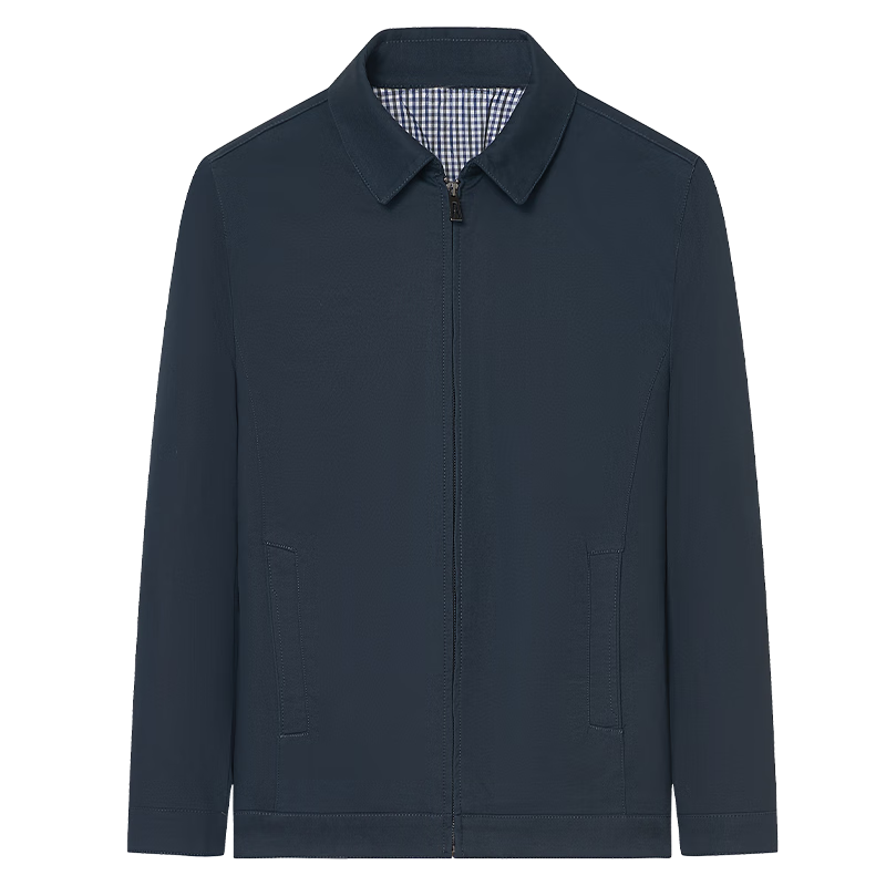 Pierre Cardin 100% Cotton Skin-Friendly Pure Cotton Jacket Men's Casual Turn-Down Collar Workwear Spring Autumn Coat for Middle-Aged and Young Men