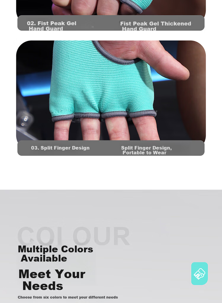 Jingpai Gel Fingerless Gloves, Boxing And Muay Thai Hand Wraps, Thickened Boxing Hand Guards for Men And Women, Orange, Size L 7
