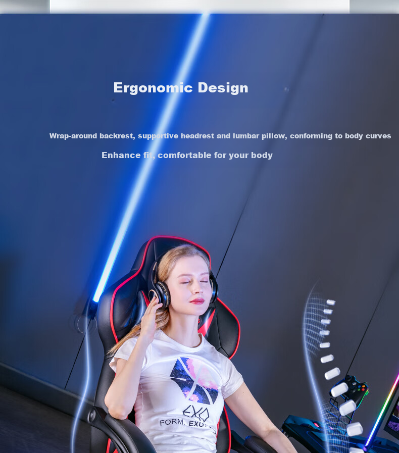 Starspace Gaming Chair, Computer Chair, Office Chair, Ergonomic Chair, Home Reclining Executive Chair, Model 92197H 19