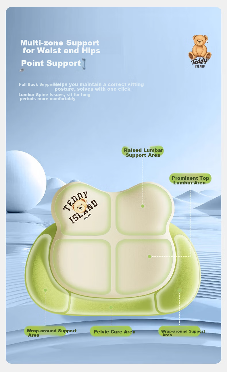 HELLOLEIBOO [Teddy Love Lan Collaboration] Car Lumbar Support Cushion, Seat Backrest Pad, Neck Pillow for In-Car Use 6