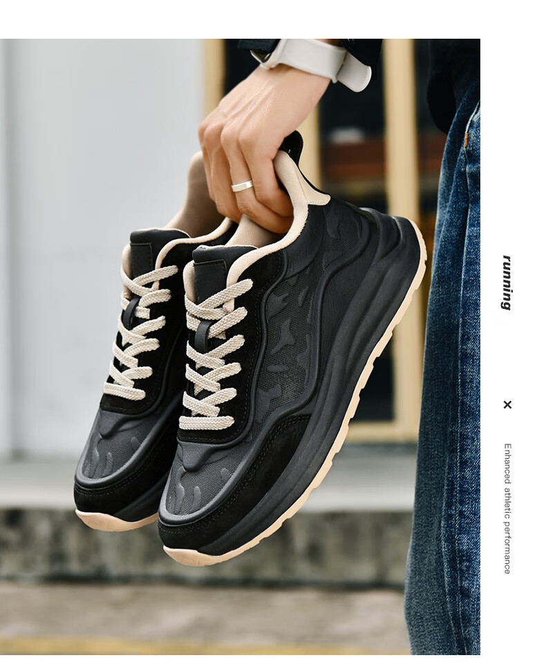 CARTELO Men's Casual Sports Sneakers, Autumn And Winter Thick-Soled Outdoor Jogging Hiking Travel Retro Versatile Classic New Style 19
