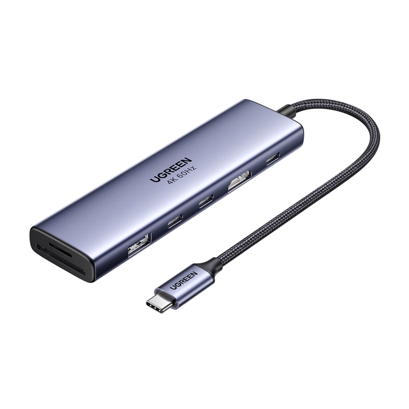 UGREEN Type-C Expansion Dock, HDMI 2.0 Hub, USB 3.2 Adapter, 10Gbps Card Reader SD/TF, Compatible with Apple Computers, Interface Converter for Mac And Huawei Laptops