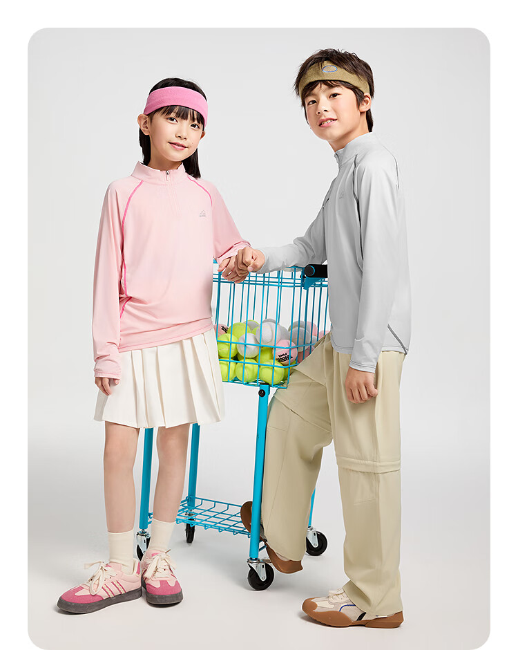 Annil Children's Clothing, Boys And Girls Stand-Collar Long-Sleeve T-Shirt, 2025 Spring New Style, Cherry Blossom Pink, Size 160 7