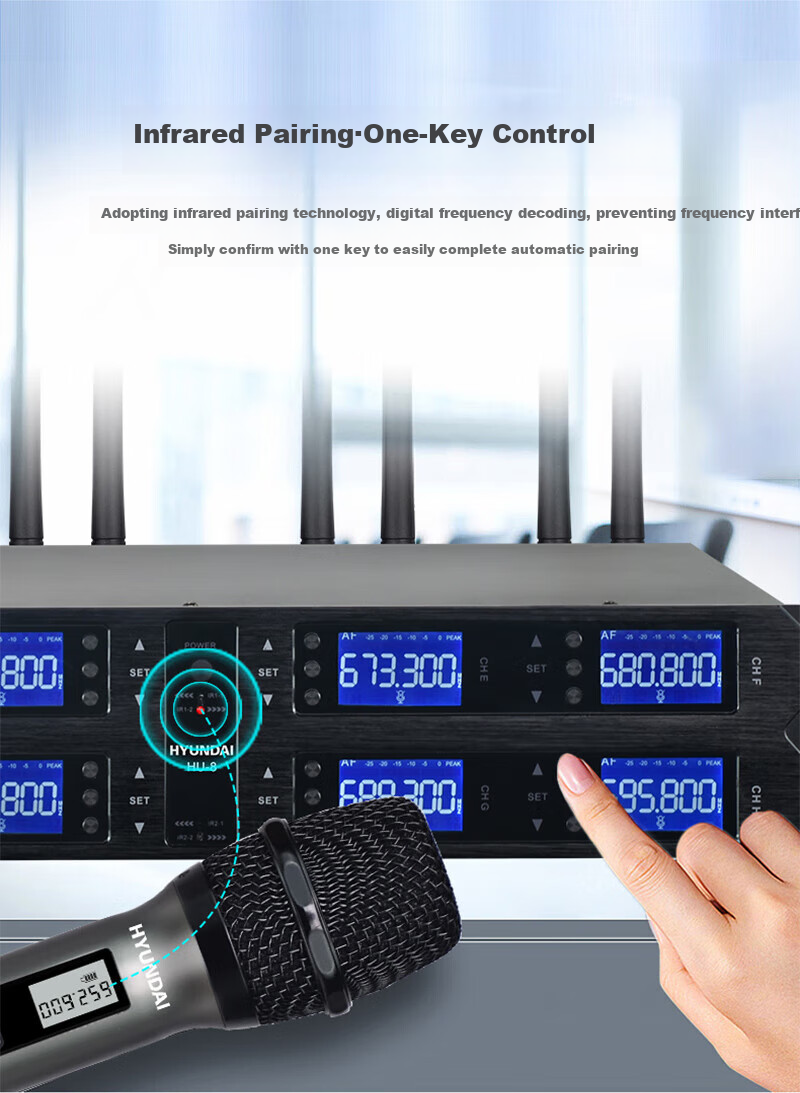 HYUNDAI BK10 Professional Small to Medium-Sized Conference Room Audio System, Wall-Mounted Speakers, Bluetooth Amplifier, Wireless Microphone Combination for Teaching, Training, And Shop Systems Equipment 22