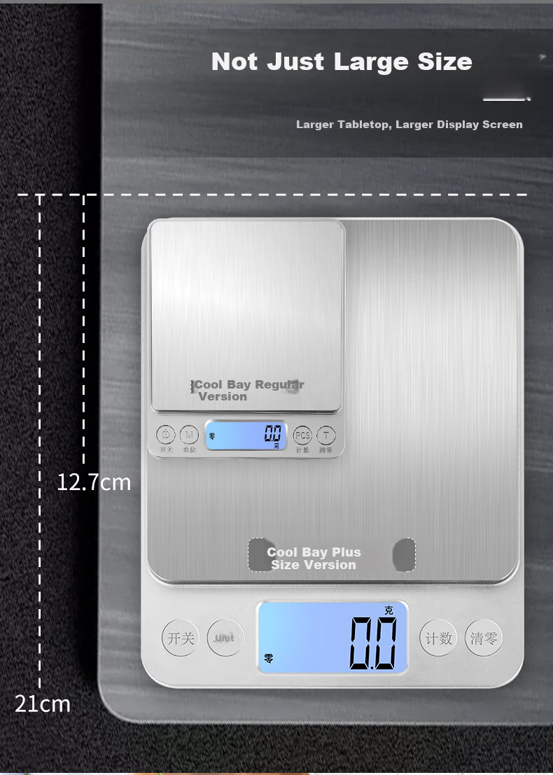 Kubei Large Platform Precise Kitchen Electronic Scale, Stainless Steel Household Baking Tea Table Scale, Weighing Waterproof Food Scale 2