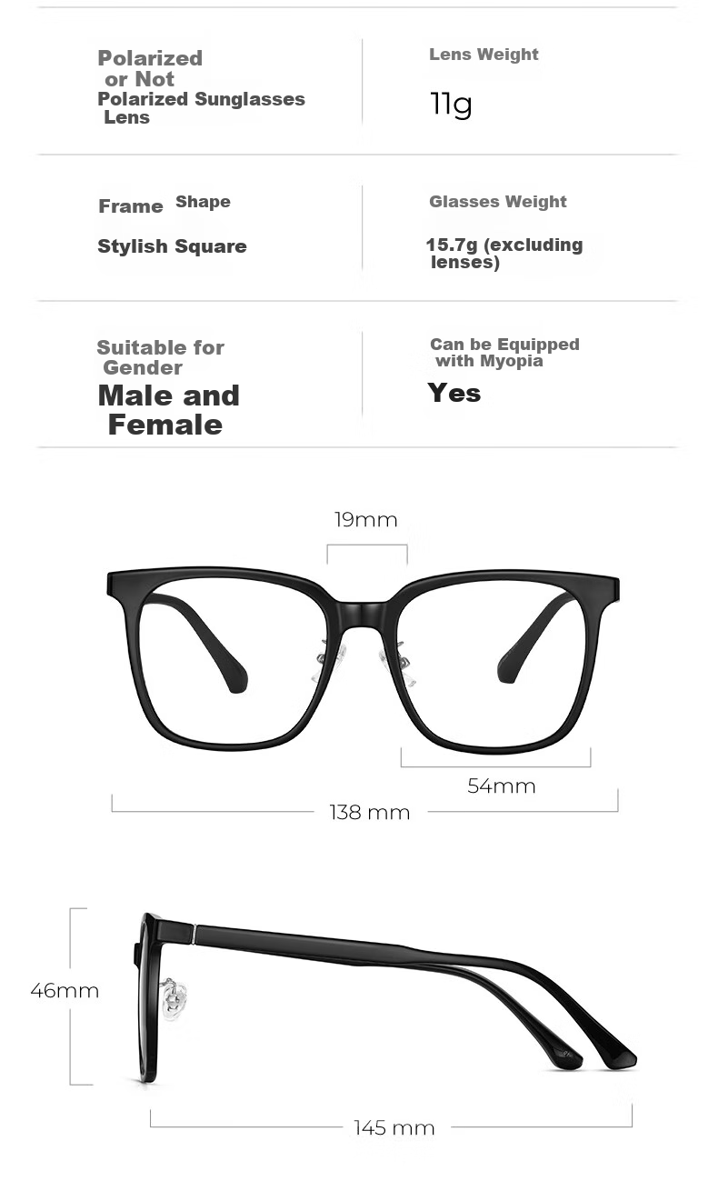 LOHO Magnetic Sunglasses with Anti-Blue Light Lenses for Nearsightedness, Night Vision, And Driving - Ultra-Light Three-In Glasses for Me 10