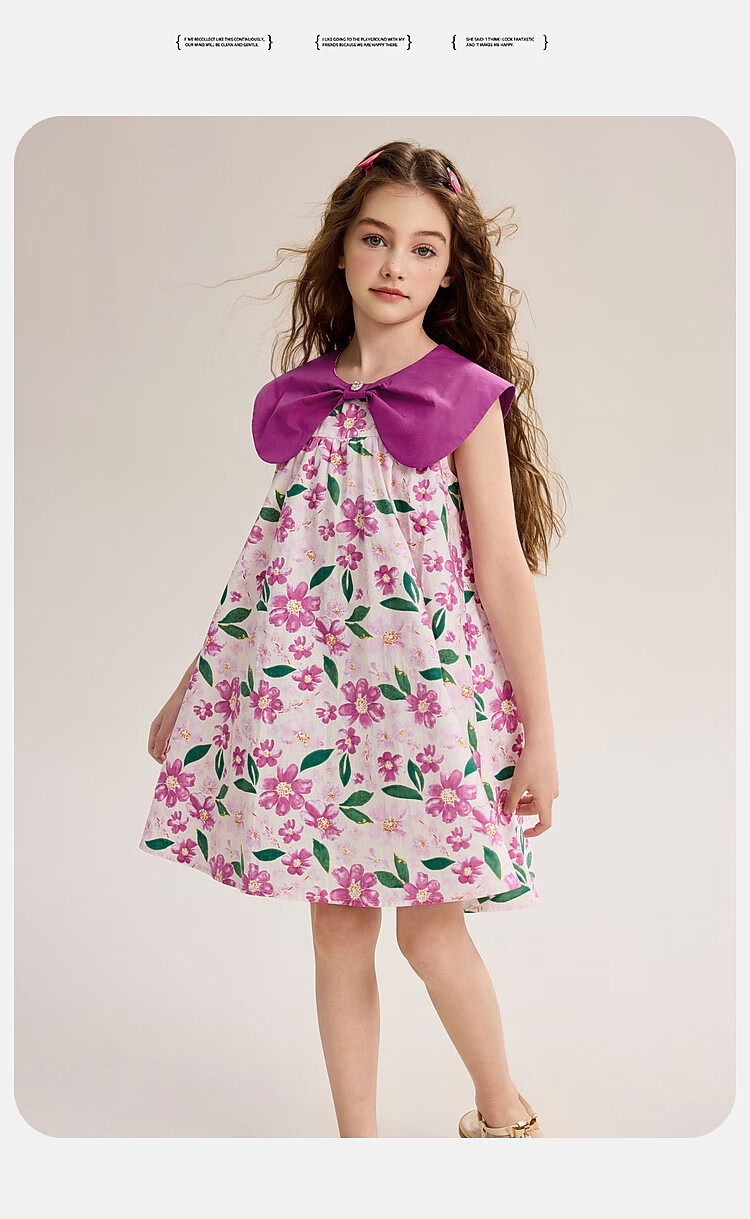ASK JUNIOR Girls Summer Dress Lightweight Breathable Vacation Princess Dress 21