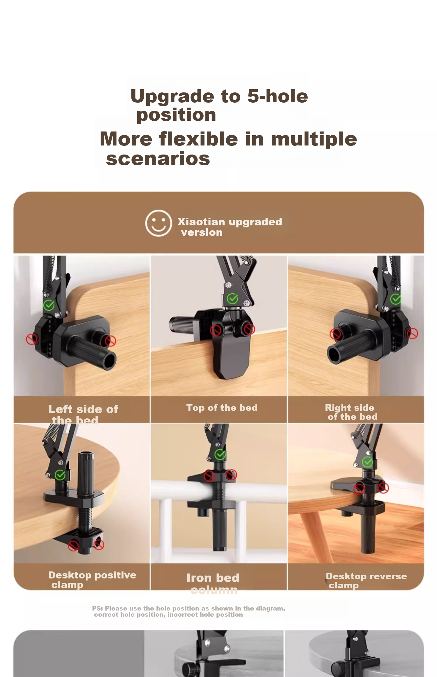 Xiaotian (JOPREE) Tablet Stand, Bedside Lazy Video Binge-Watching Phone Holder, IPad Online Class Desktop Armrest Overhead Shooting Support Stand, Compatible with 13-Inch Devices 19