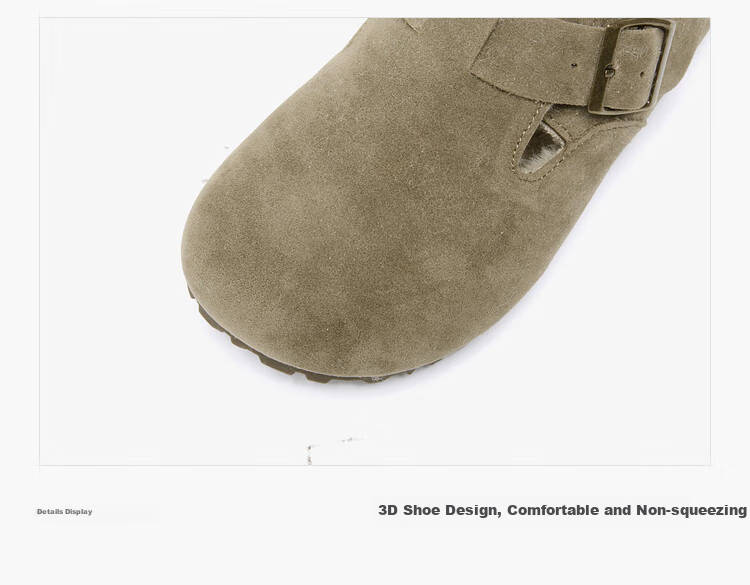 Westlink All-Wool Birkenstock-Style Women's Fleece-Lined Shoes, New Winter 2024 Soft-Soled Cotton Shoes, Warm Slip-On Fluffy Shoes, Brown, Size 37 28