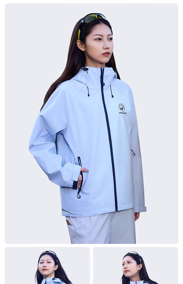 CAMEL Xunye Panda Functional Jacket Unisex Outdoor Mountaineering Coat 31114 Guiyue Blue S 15