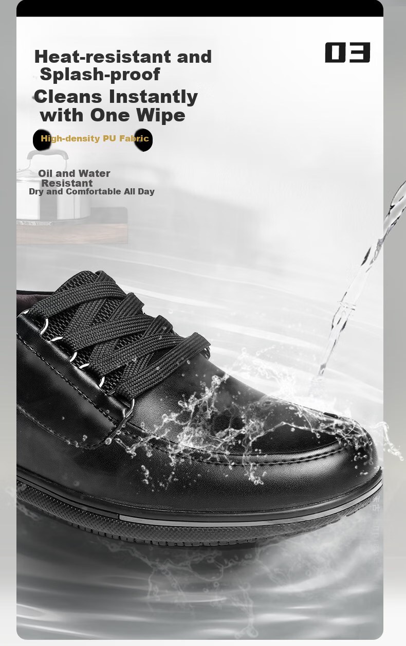 Chuwang Chef's Special Shoes, Casual Leather Shoes, Non-Slip, Oil-Resistant, Water-Repellent, Comfortable Work Shoes, Durable, 6805 Thick-Soled Model, Size 37 6