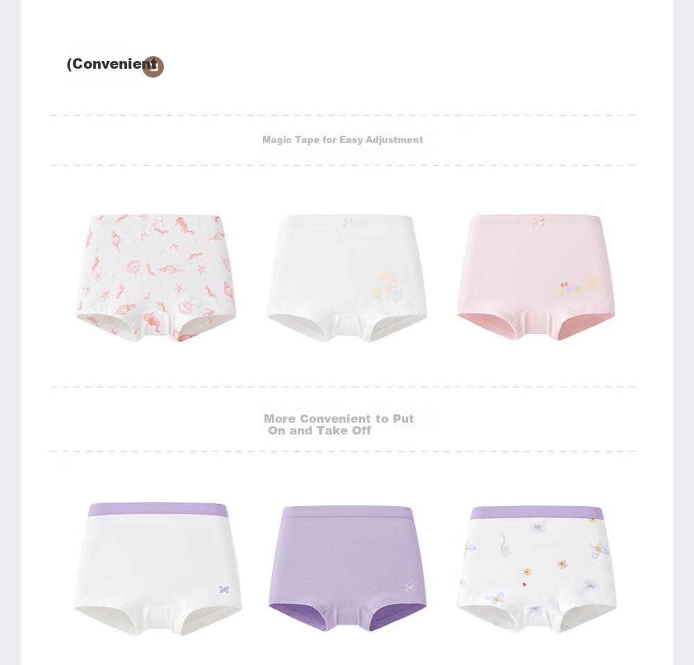 YEEHOO Children's Underwear Breathable 7A Antibacterial Baby Boxer Briefs Gift Set for Boys And Girls, Comfortable Shorts That Don't Pinch The PP 28