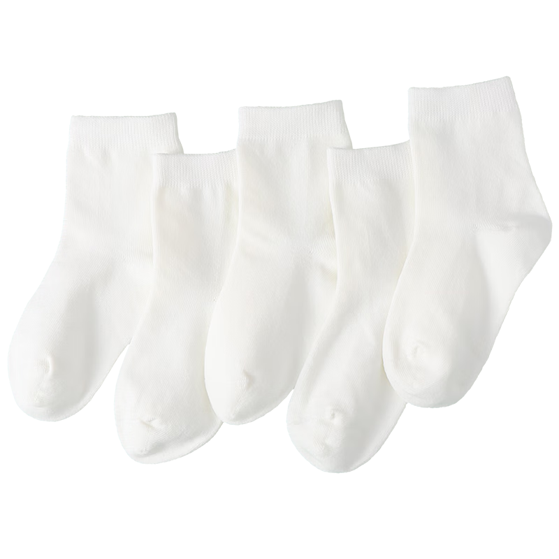 Hodo Children's Socks Unisex Four Seasons Mid-Calf Cotton Socks High Elastic Breathable Striped Student Socks W5005 Set 1 Size 22-24