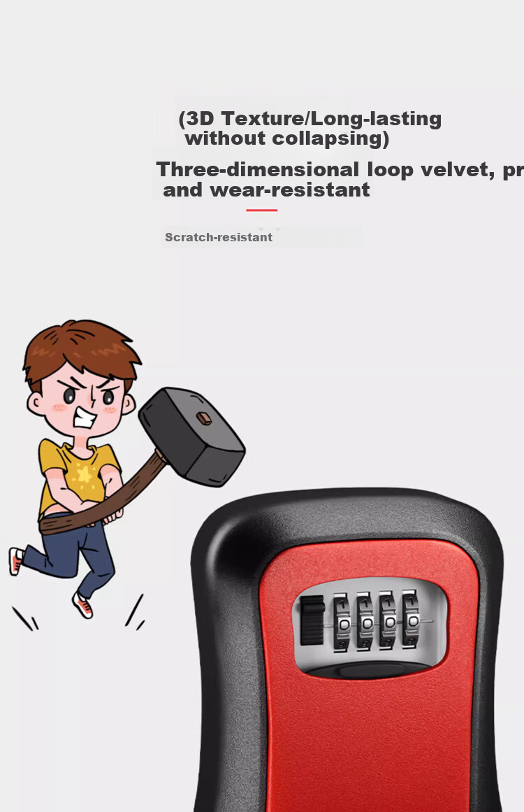 Huge Renovation Password Key Box, Construction Site Anti-Theft Door Peephole Box, Engineering Password Lock Key Box for Storing Keys 7