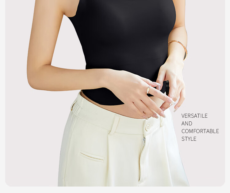GUJIN Ice Silk Camisole for Women with Built-In Bra Pads, Cross-Back Design, Inner Wear for Blouses, Undershirts And Suit Tops 5