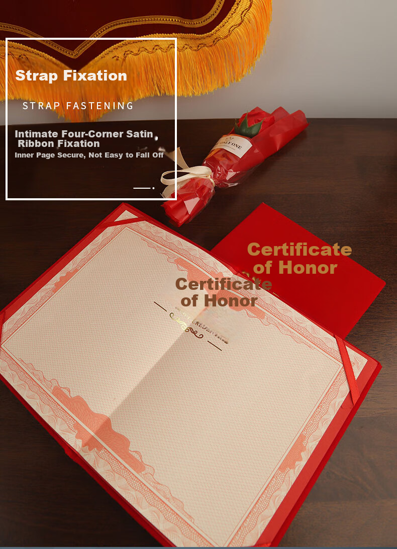 Youxueku Large 12K Honor Certificate, Award Certificate, Diploma Certificate Cover, Velvet Classic Style 10-Pack [With 12 Inner Pages], Mid-Autumn Festival Gift 5