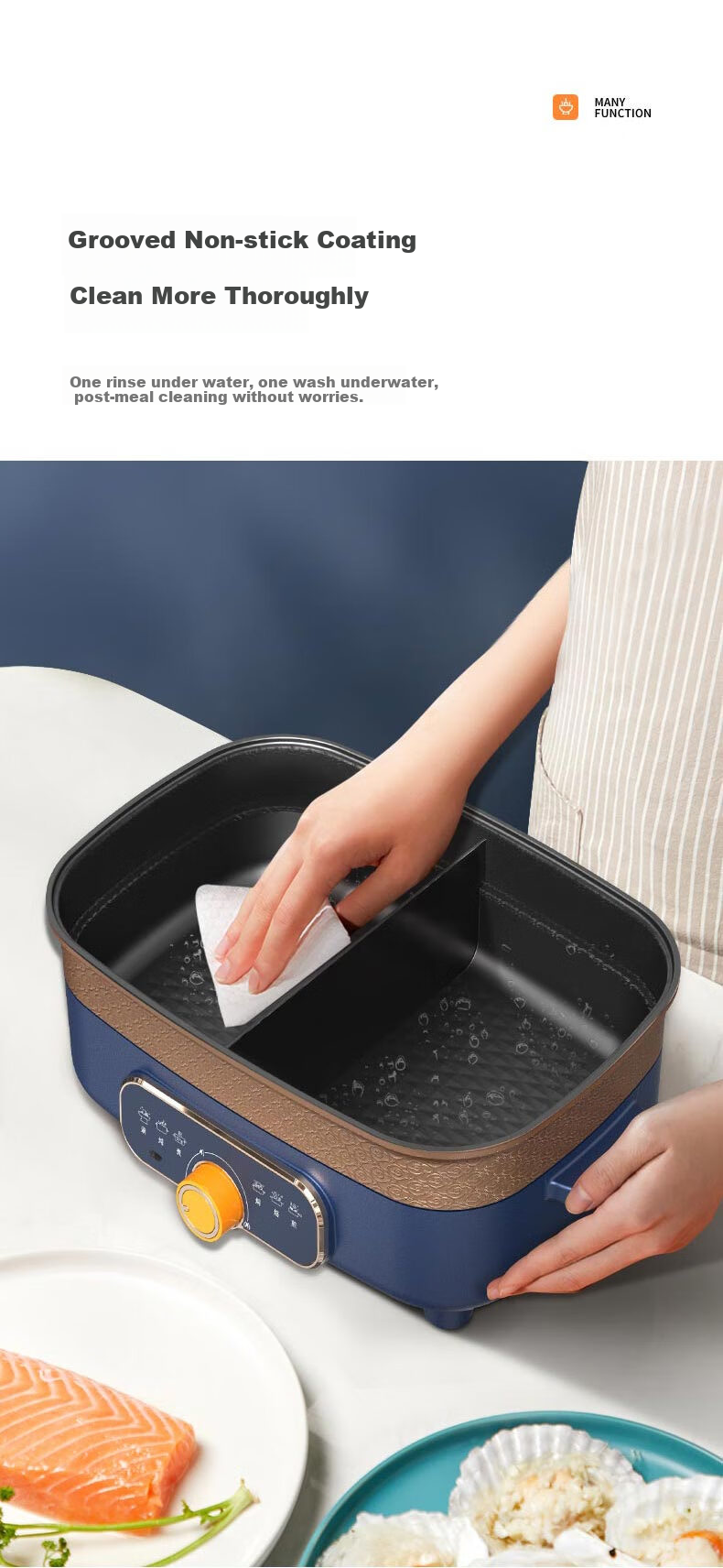 ACA Multifunctional Double-Sided Pot ALY-H55HG67J 11