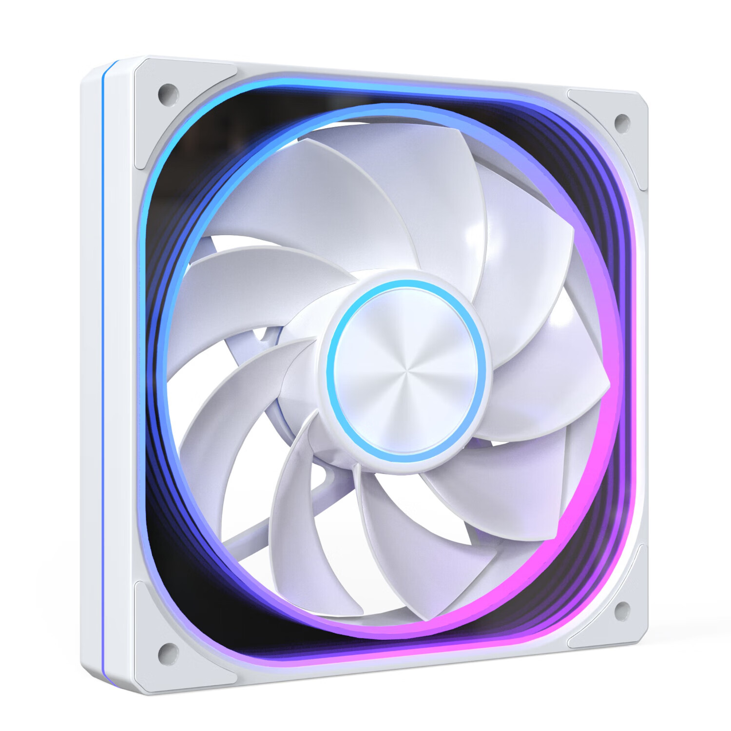 Yingchi 12CM Case Fan, Single Pack, White Reverse (Ultra-Mirror Effect/ARGB Lighting Sync/PWM Intelligent Speed Control/Chainable)