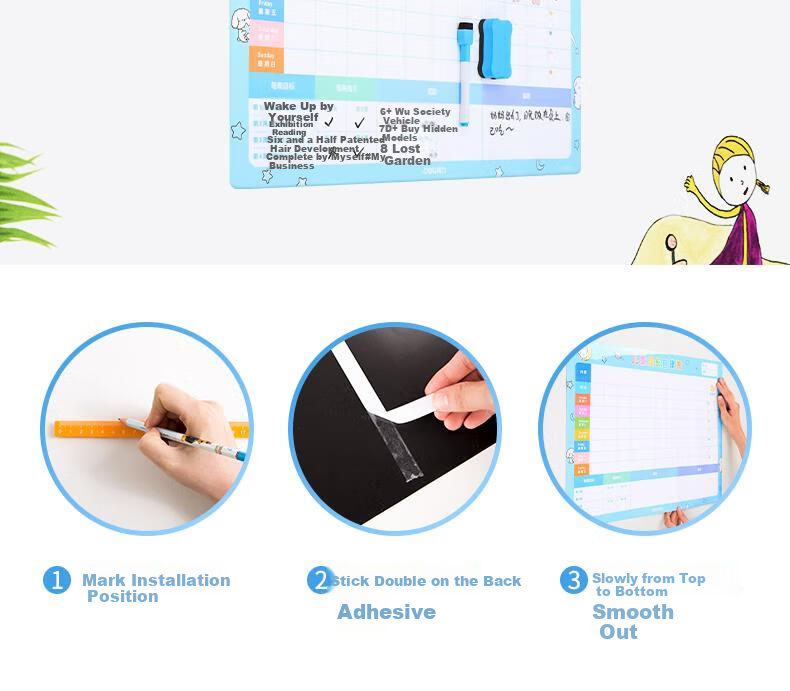 Deli 60*40cm Growth Self-Discipline Chart, Student Kindergarten Reward Stickers, Points for Good Habits, Top Student Habit Formation Course, Daily Check-In, Birthday Gift Stationery for Boys And Girls 12