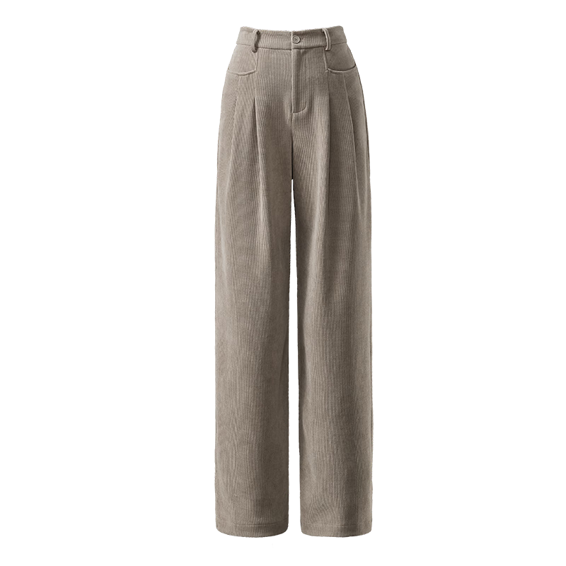 ESE-Y Wide-Leg Pants for Women, Spring 2025, High-Waisted Slimming Straight-Leg Glutinous Rice Pants, Black, Size 27
